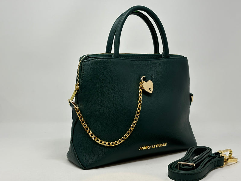 Sac à Main en Cuir Dark Green, Miranda