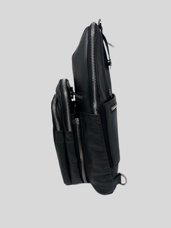 Sac bandoulière 3 en 1 Unisexe avec section pour carte RFID, Noir Gabriel