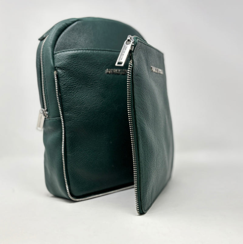 Sac à dos en Cuir Véritable Dark Green, Alice