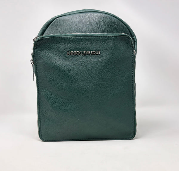 Sac à dos en Cuir Véritable Dark Green, Alice