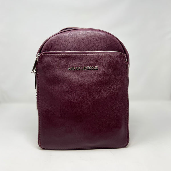 Sac à dos en Cuir Aubergine, Alice