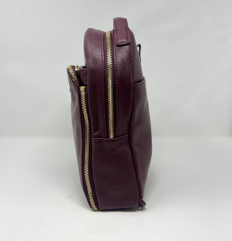 Sac à dos en Cuir Aubergine, Alice