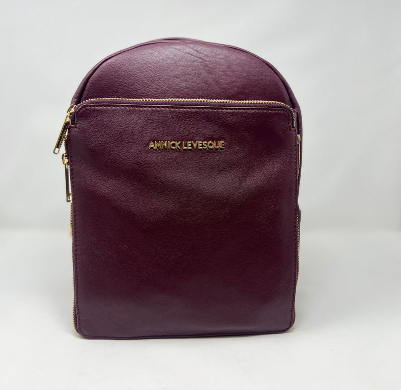 Sac à dos en Cuir Aubergine, Alice