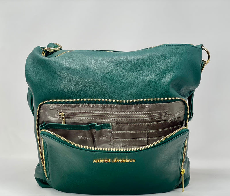 Sac à main en Cuir Transformable Dark Green, Alexandra