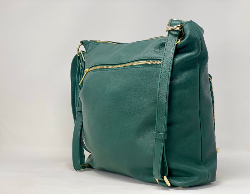 Sac à main en Cuir Transformable Dark Green, Alexandra