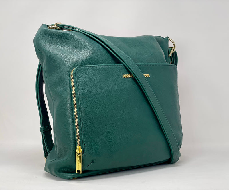 Sac à main en Cuir Transformable Dark Green, Alexandra