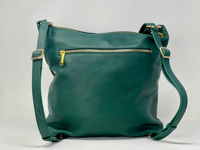 Sac à main en Cuir Transformable Dark Green, Alexandra