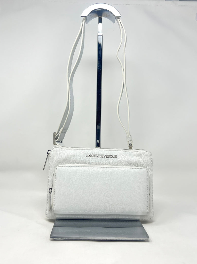 Petit sac à main-portefeuille en Cuir Véritable blanc, Carmen