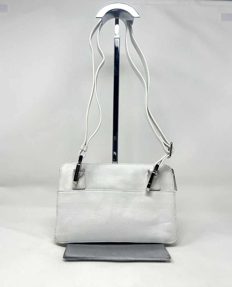 Petit sac à main-portefeuille en Cuir Véritable blanc, Carmen