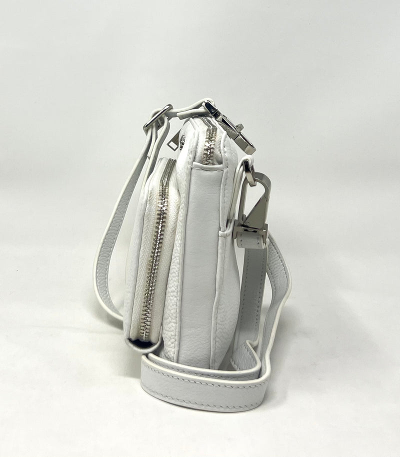 Petit sac à main-portefeuille en Cuir Véritable blanc, Carmen