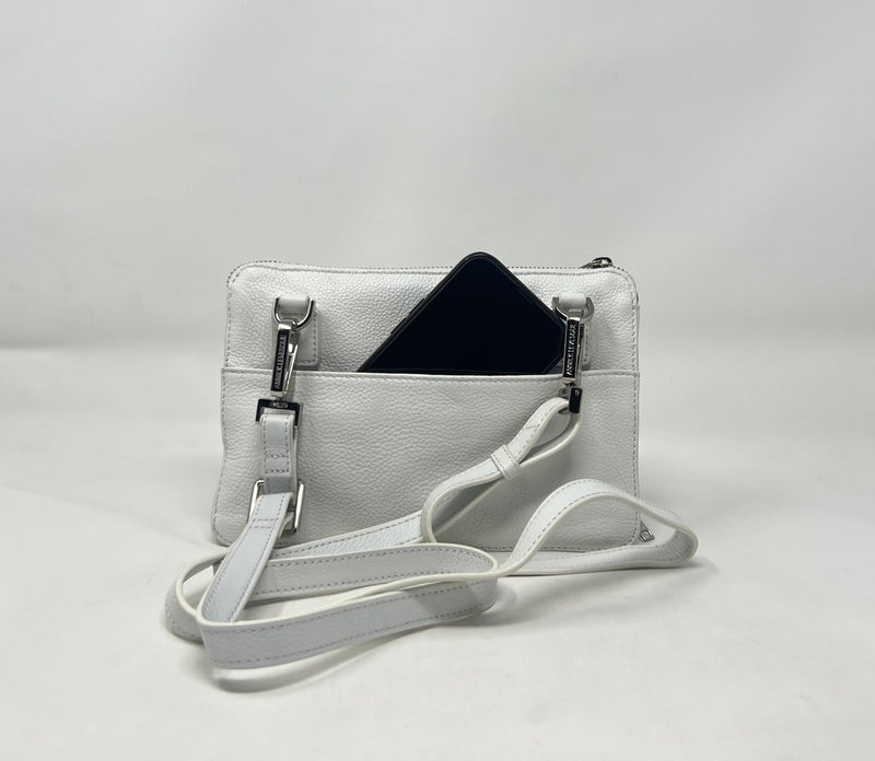 Petit sac à main-portefeuille en Cuir Véritable blanc, Carmen