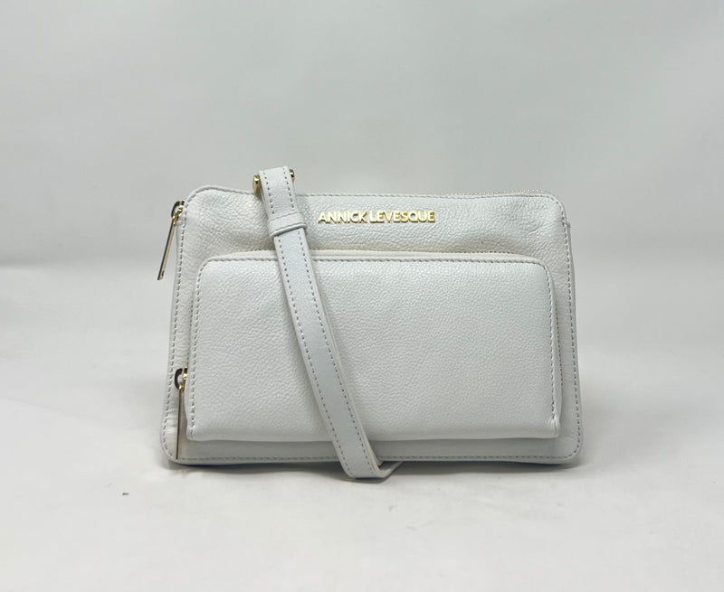 Petit sac à main-portefeuille en Cuir Véritable blanc, Carmen