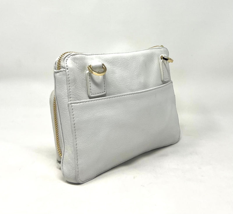 Petit sac à main-portefeuille en Cuir Véritable blanc, Carmen