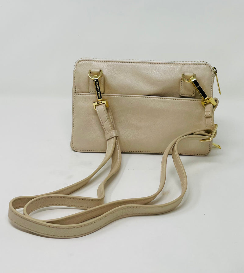 Petit Sac Bandoulière Portefeuille Cuir Champagne, Carmen