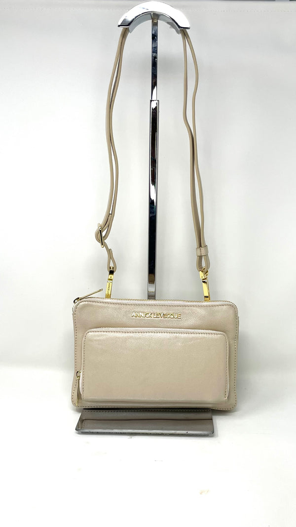 Petit Sac Bandoulière Portefeuille Cuir Champagne, Carmen