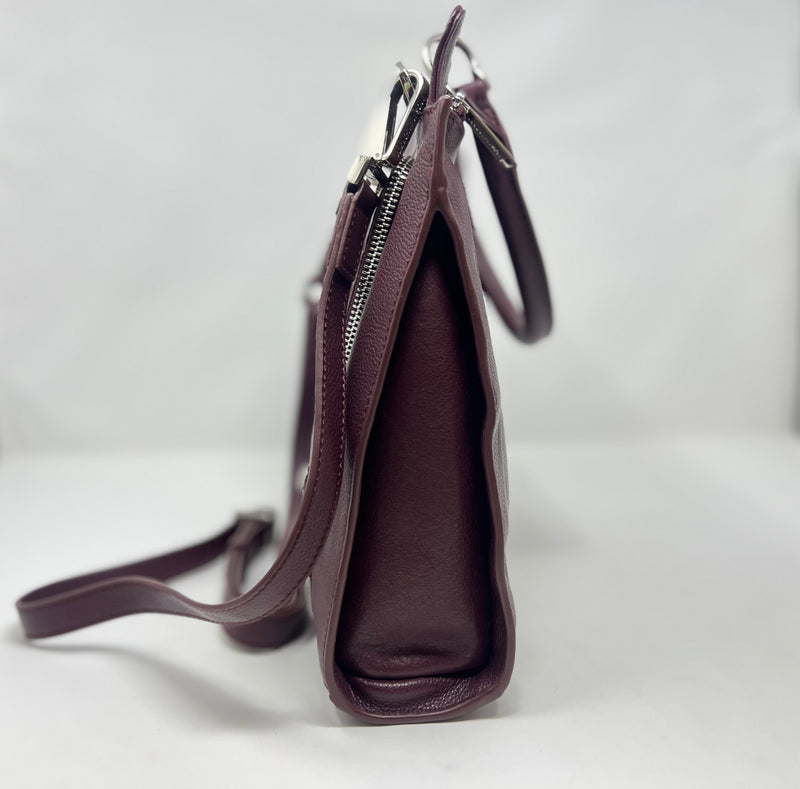 Sac à Main en Cuir Véritable Aubergine, Chloé