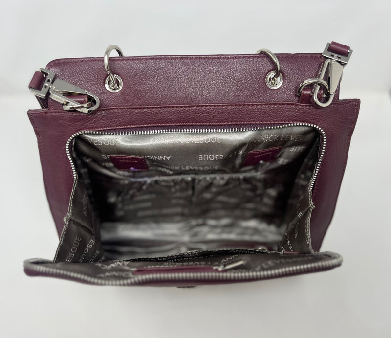 Sac à Main en Cuir Véritable Aubergine, Chloé