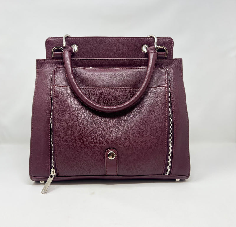 Sac à Main en Cuir Véritable Aubergine, Chloé