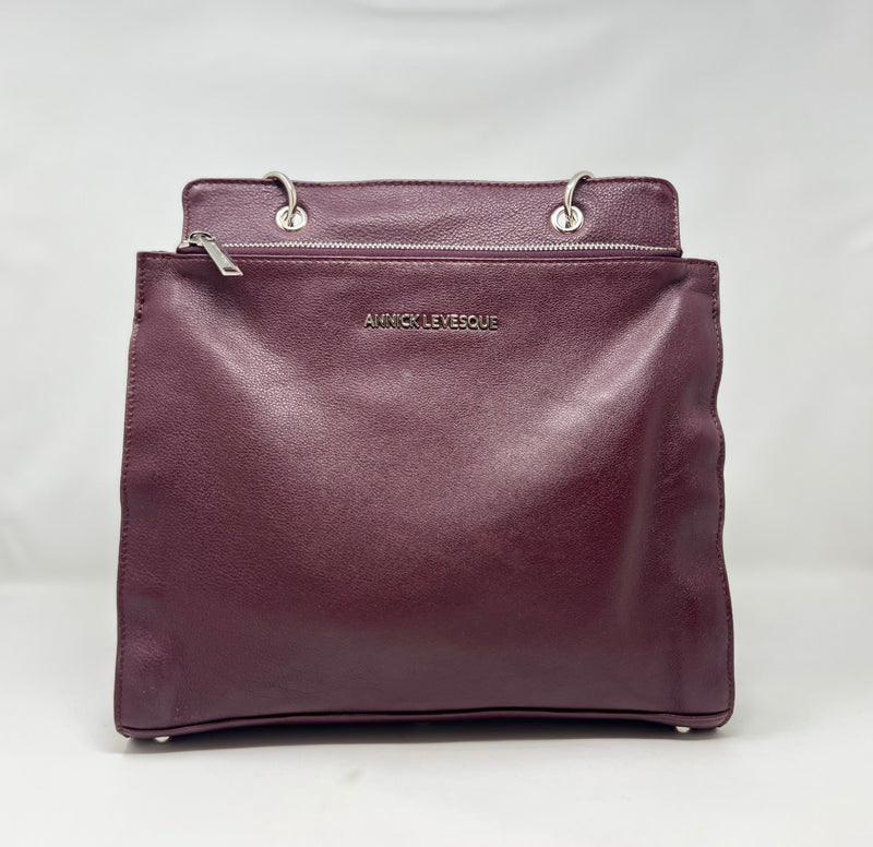 Sac à Main en Cuir Véritable Aubergine, Chloé