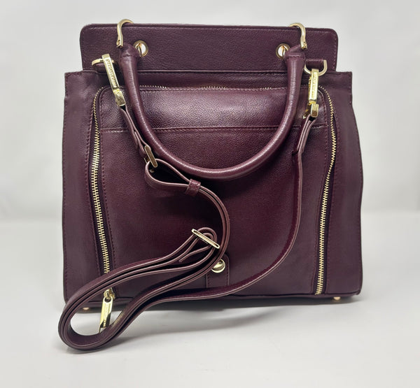 Sac à Main en Cuir Véritable Aubergine, Chloé