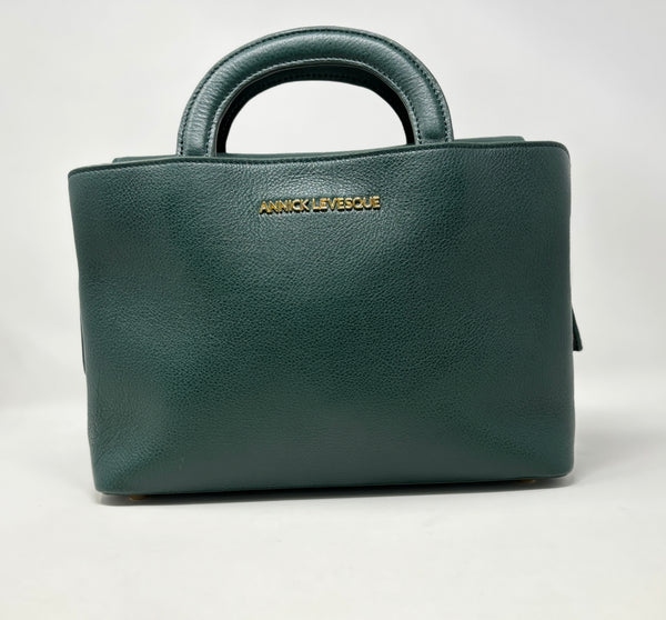 Sac à main en cuir Clarence Moyen, deux en un, Dark Green