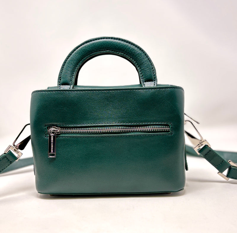 Sac à Main en Cuir Clarence, deux en un, Dark Green