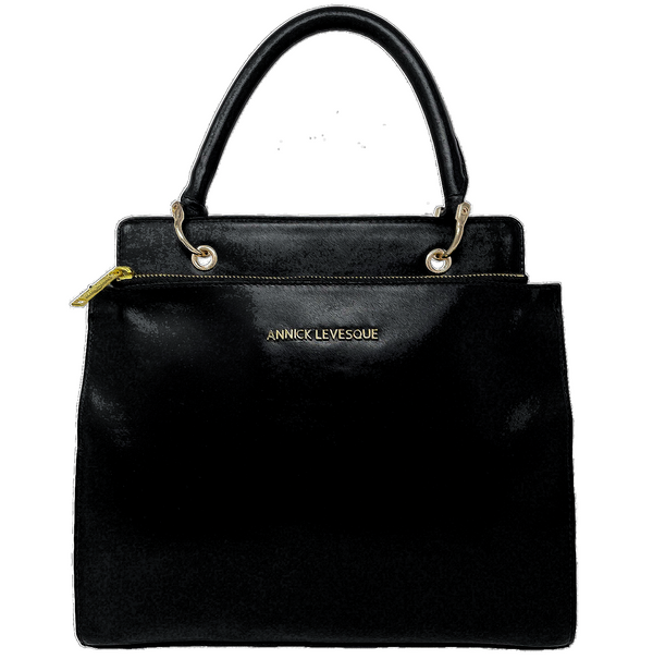 Sac à Main en Cuir Véritable Noir vernis, Chloé