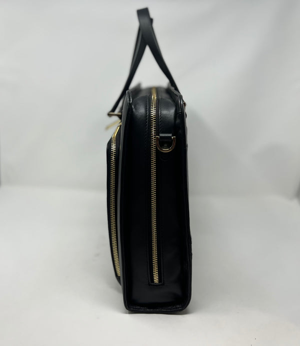 Sac pour ordinateur portable en cuir noir, Sac de travail pour femme, Elizabeth