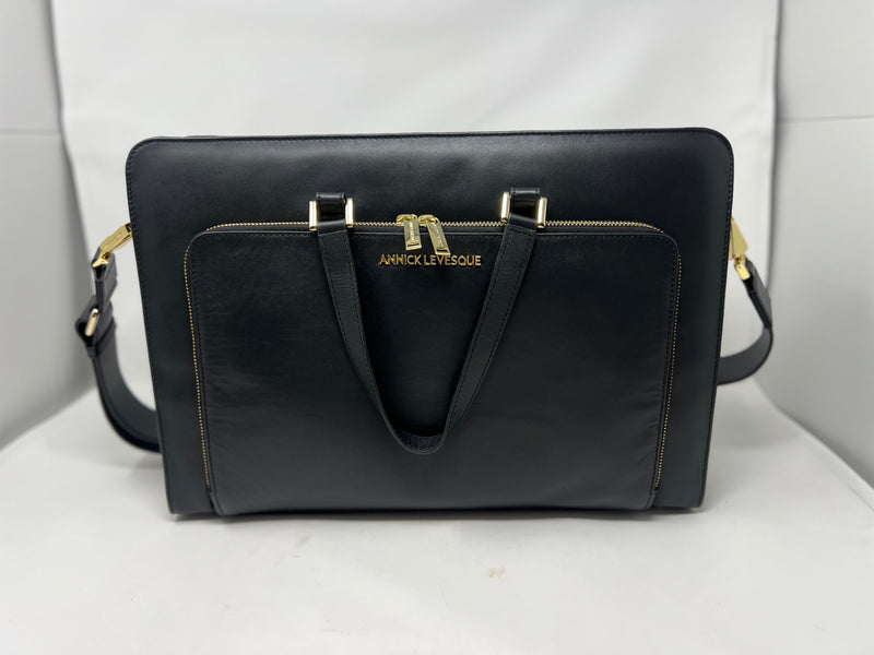 Sac pour ordinateur portable en cuir noir, Sac de travail pour femme, Elizabeth