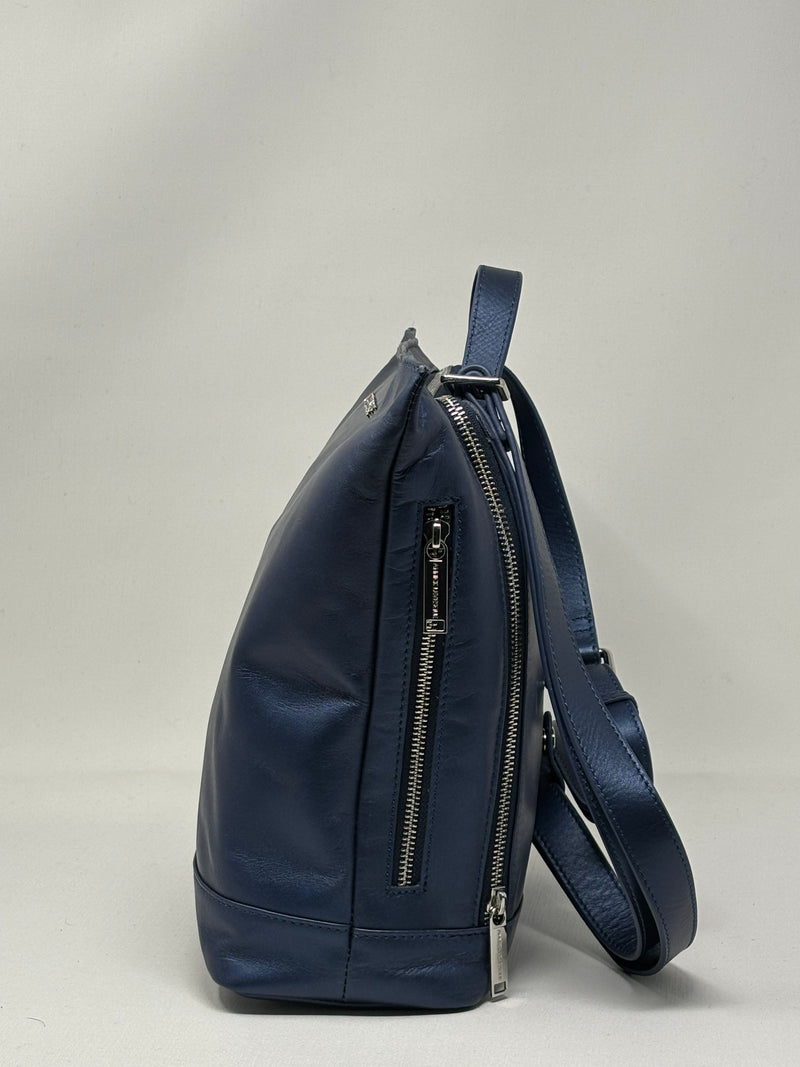 Sac à dos en Cuir Lore, Bleu Marine