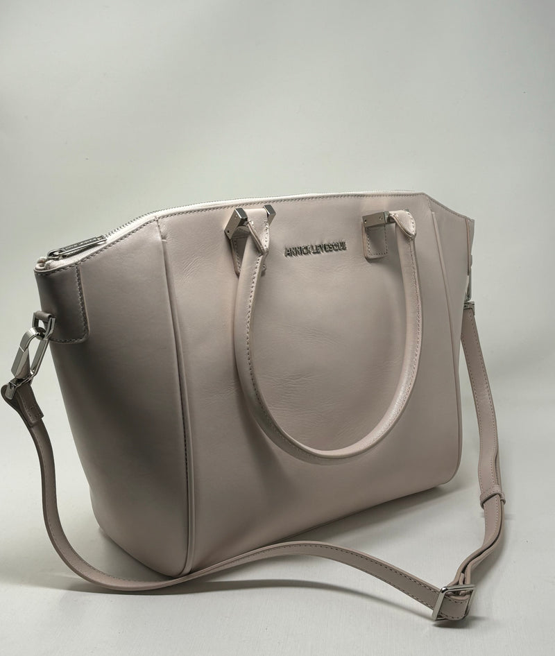 Sac à Main en Cuir véritable Mona Moyen, Rose Blush