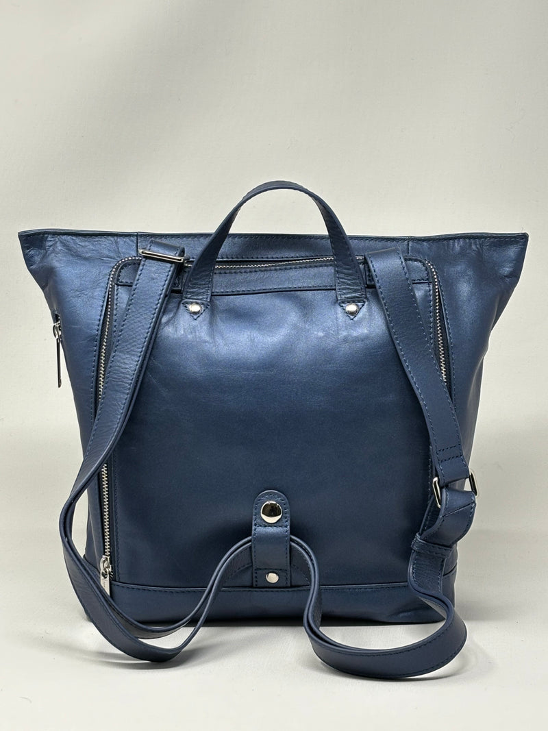 Sac à dos en Cuir Lore, Bleu Marine