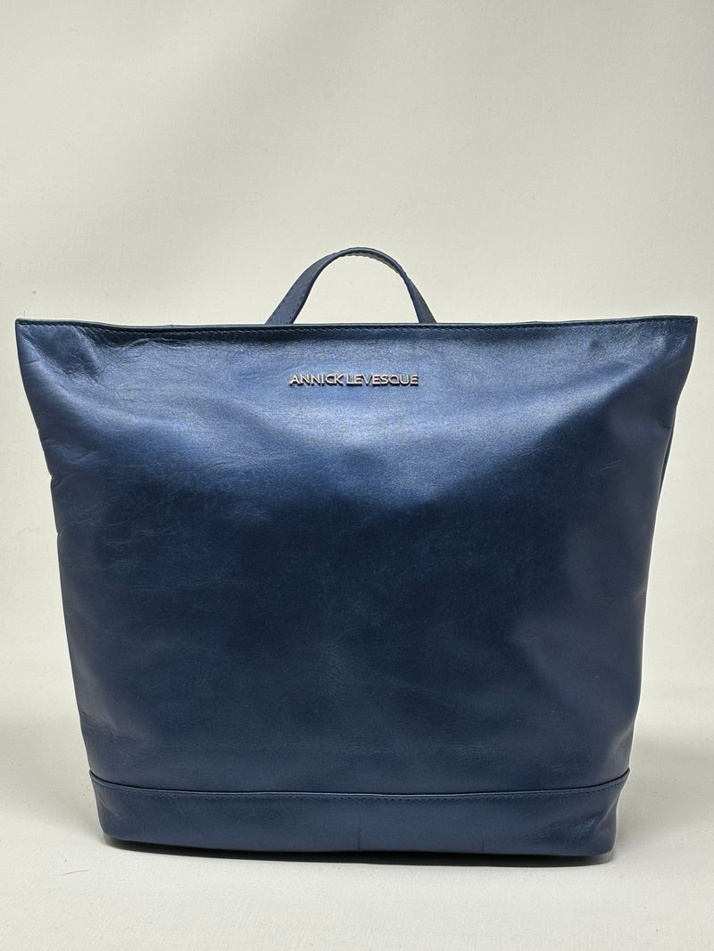 Sac à dos en Cuir Lore, Bleu Marine