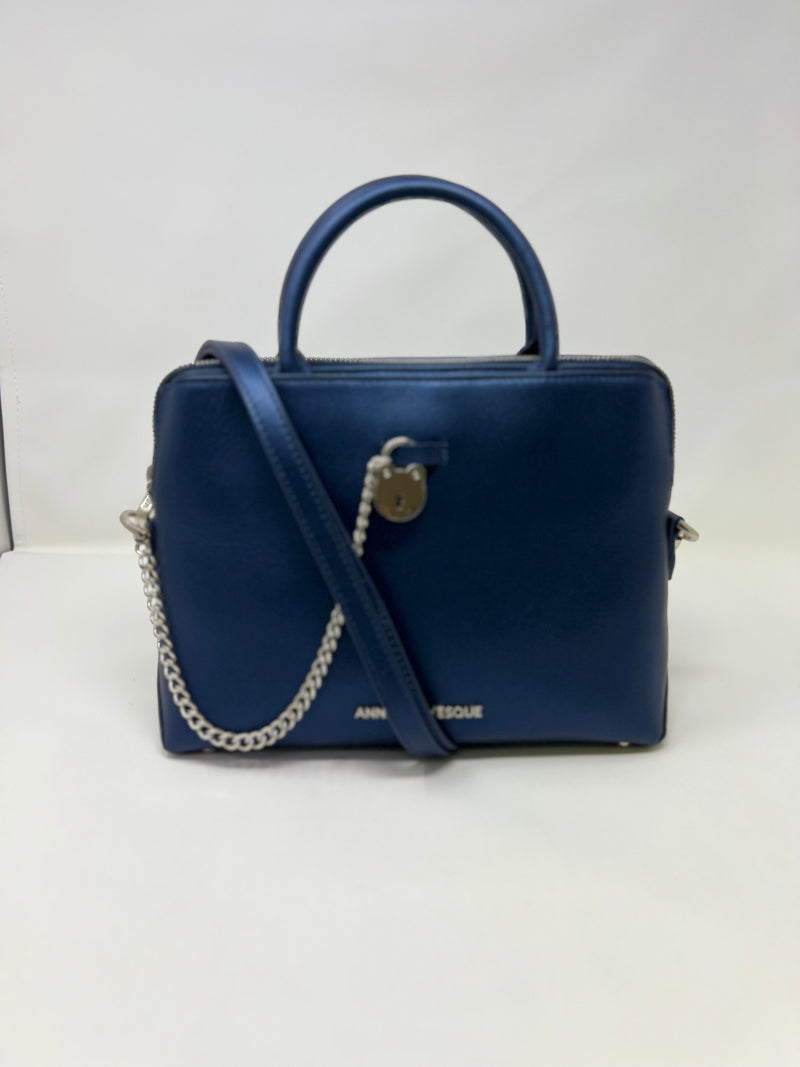 Sac à Main en Cuir Bleu marine, Miranda