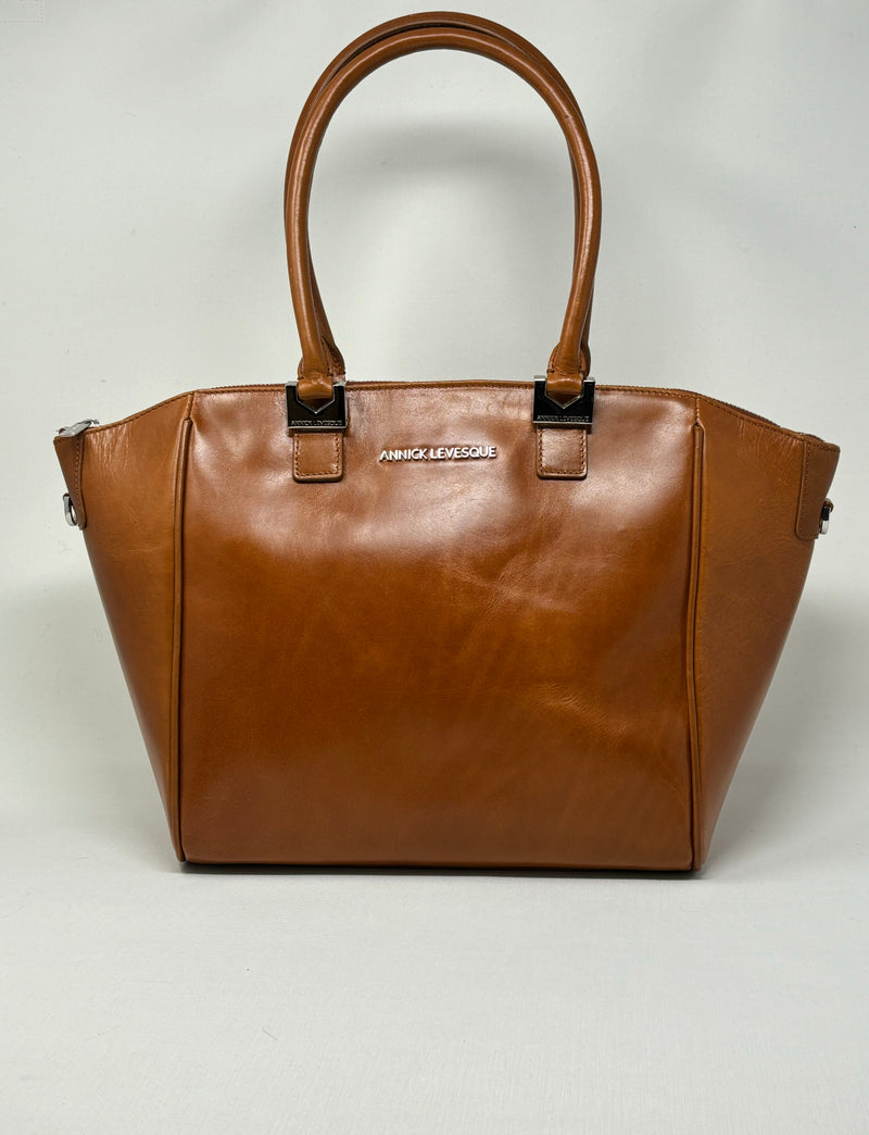 Sac à Main en Cuir véritable Mona moyen, Cognac