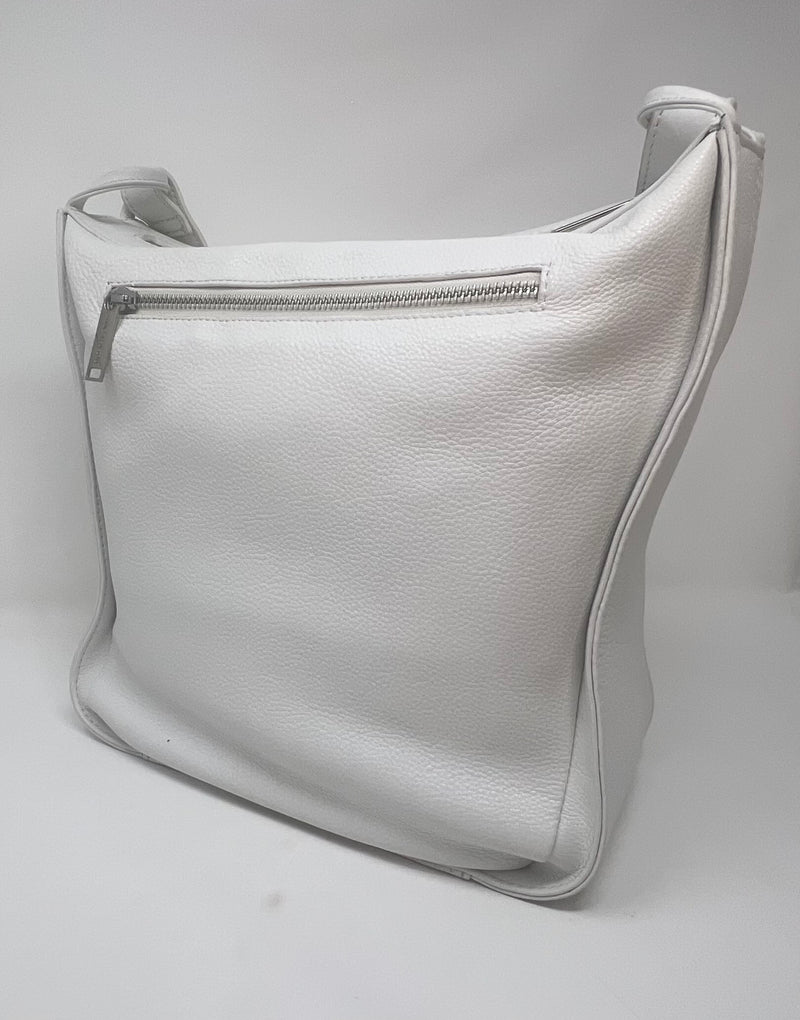 sac à main souple en bandoulière, blanc, Julie