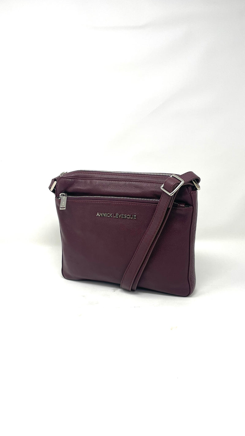 Sac à main de style sac à bandoulière "Crossbody", Sacoche Gisele petit Aubergine