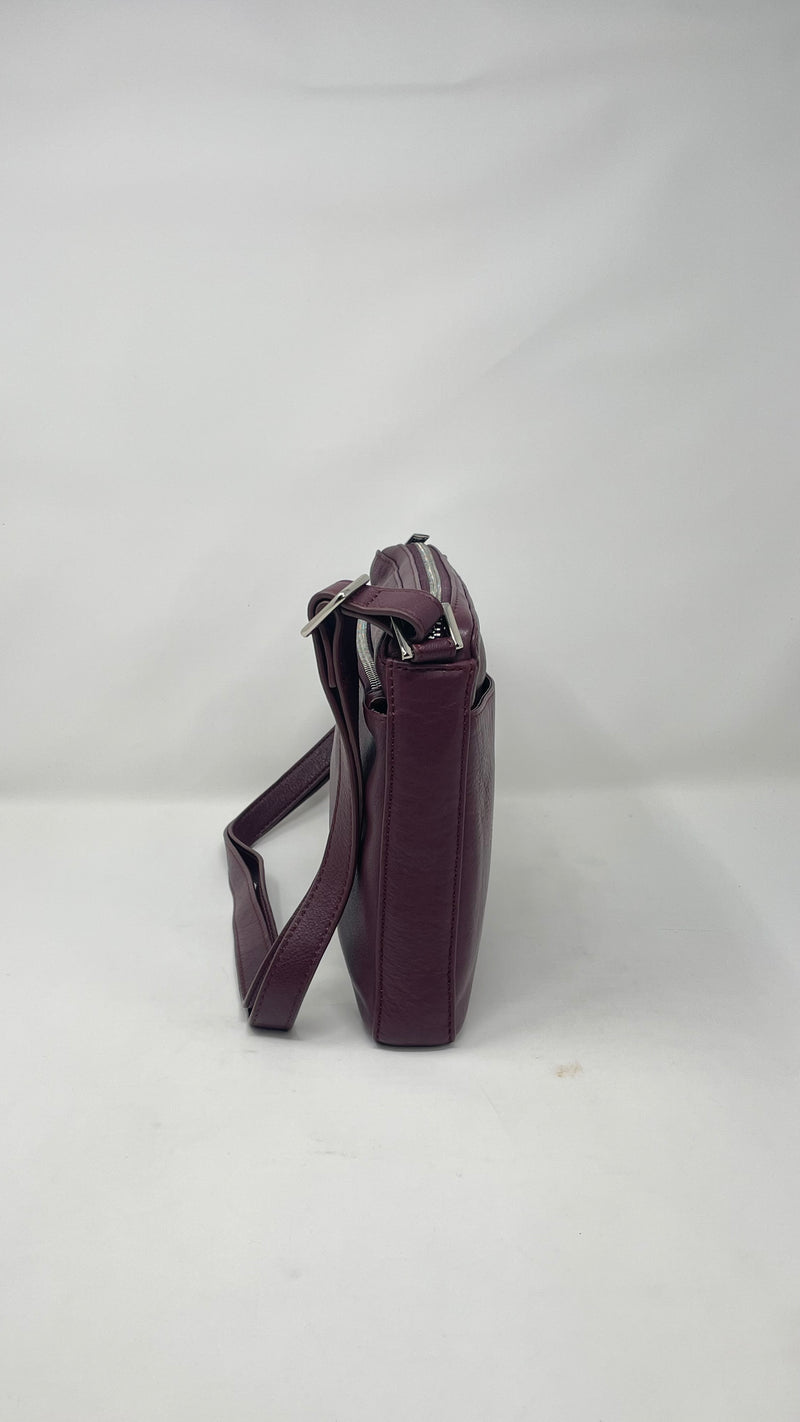 Sac à main de style sac à bandoulière "Crossbody", Sacoche Gisele petit Aubergine