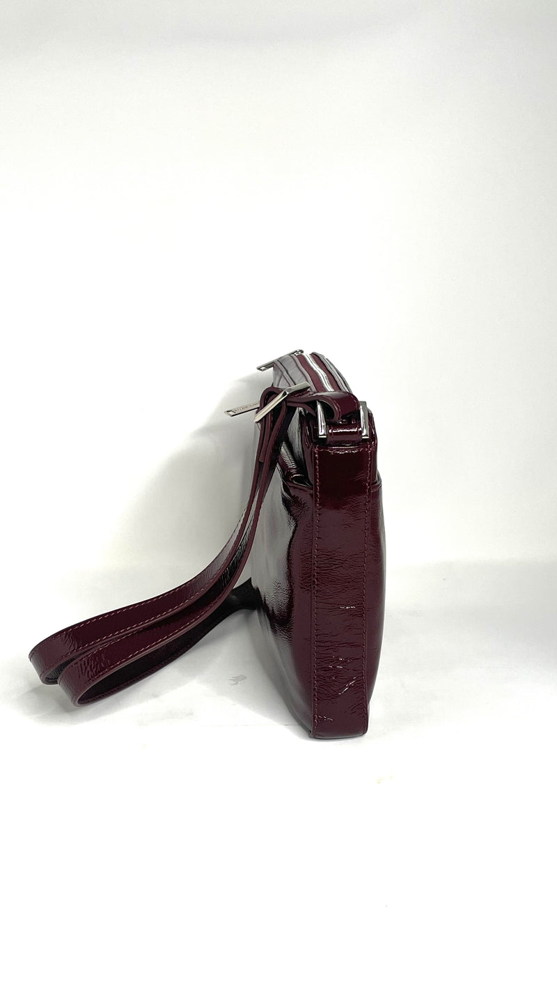 Sac à main de style sac à bandoulière, Sacoche Gisele petit rouge bordeau foncé patin souple