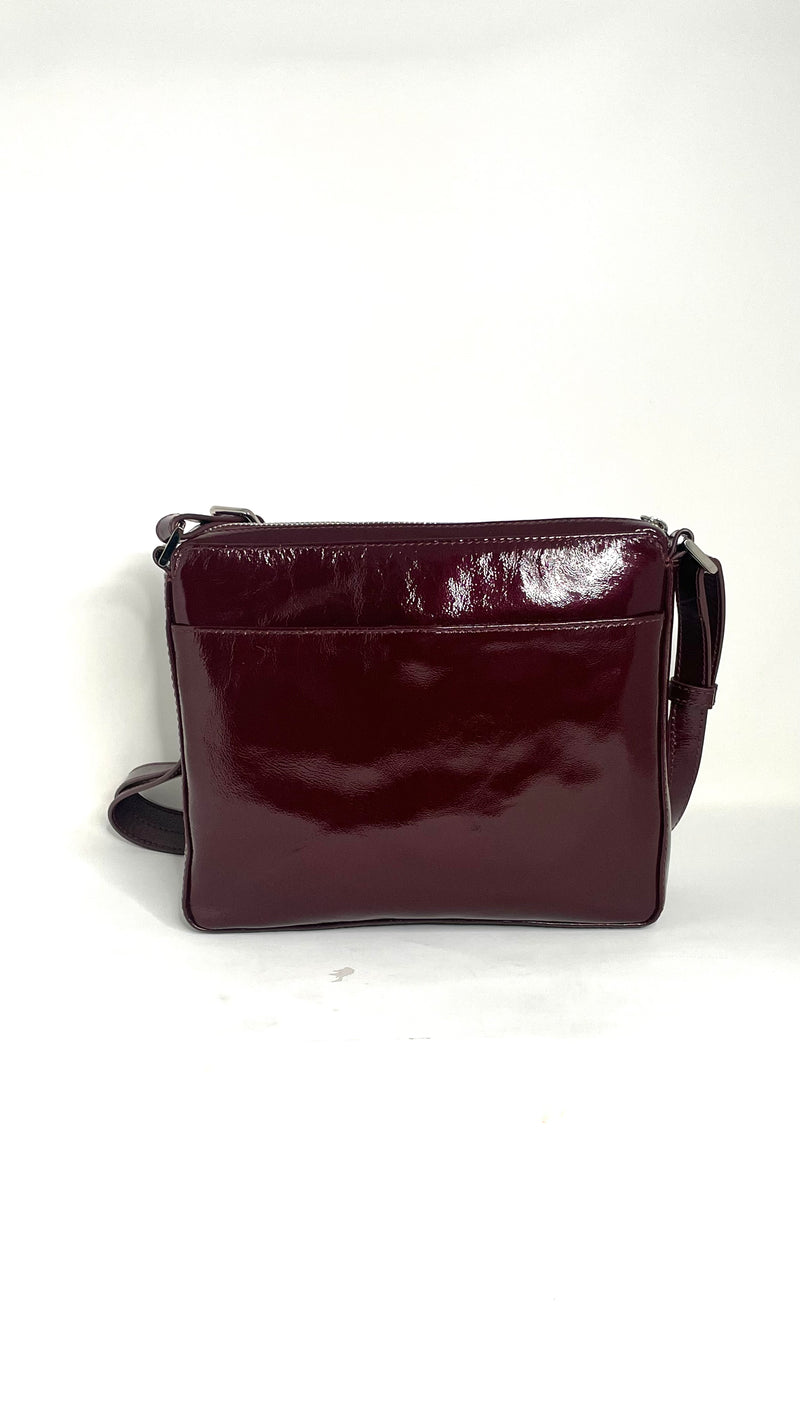 Sac à main de style sac à bandoulière, Sacoche Gisele petit rouge bordeau foncé patin souple