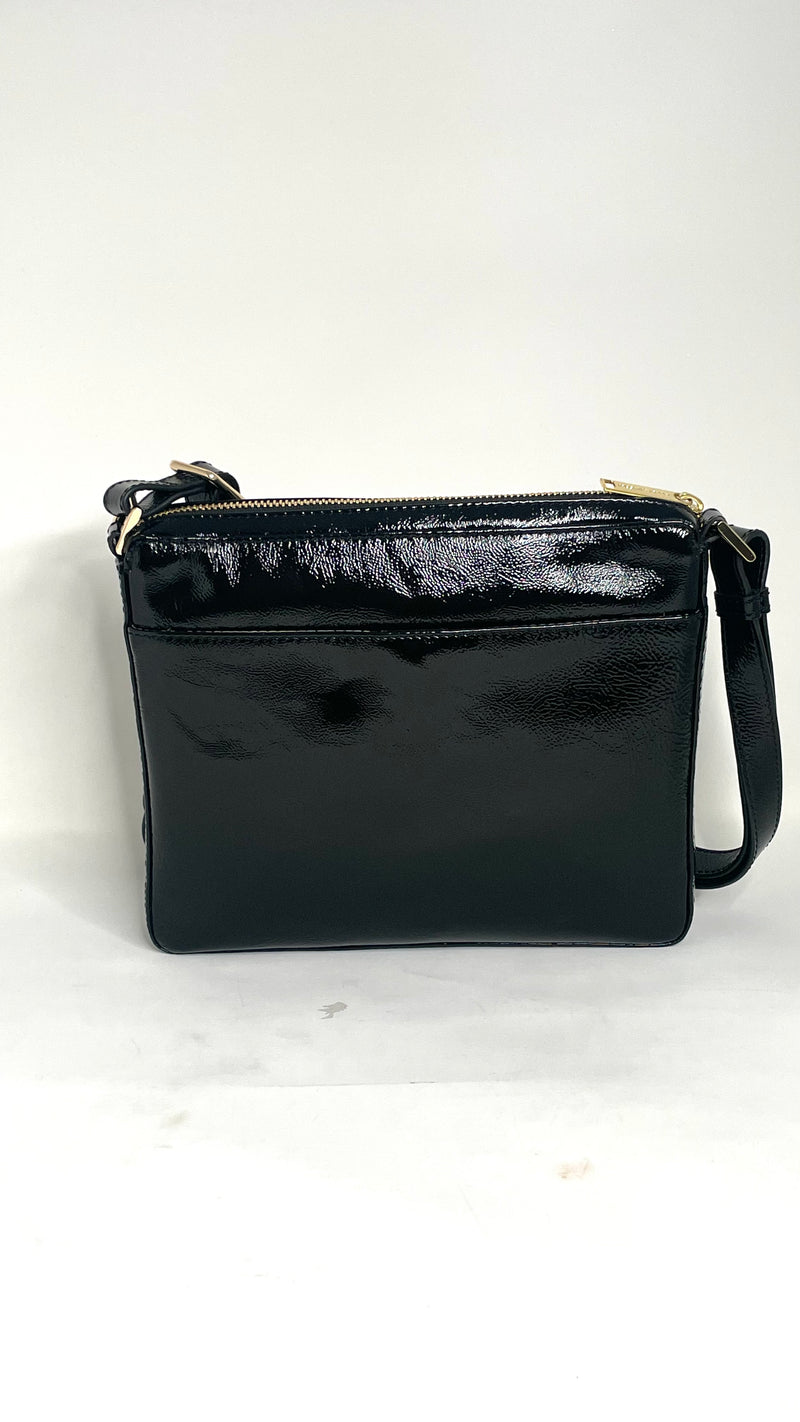 Sac à main de style sac à bandoulière, Sacoche Gisele petit Noir patin souple