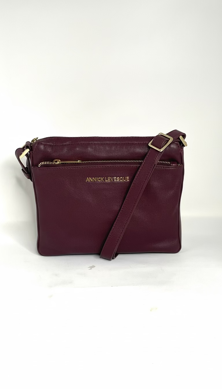 Sac à main de style sac à bandoulière "Crossbody", Sacoche Gisele petit Aubergine