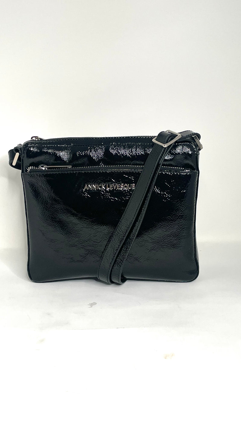 Sac à main de style sac à bandoulière, Sacoche Gisele petit Noir patin souple