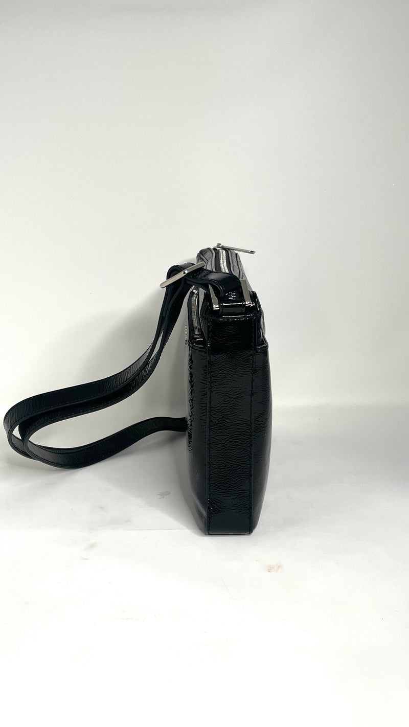 Sac à main de style sac à bandoulière, Sacoche Gisele petit Noir patin souple