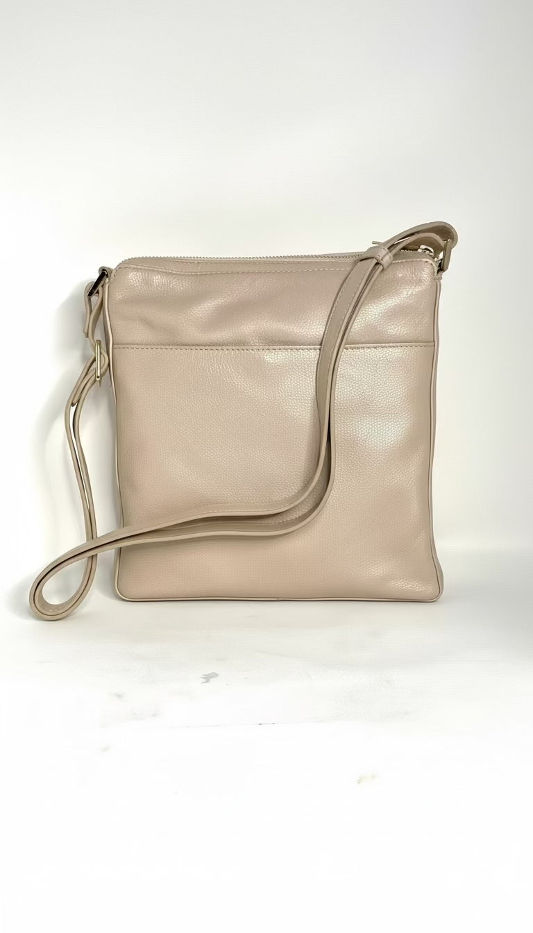 Sac à Bandoulière / Sacoche en cuir Champagne, Gisèle