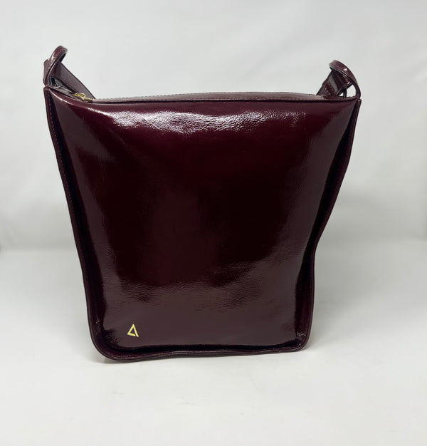sac à main souple en bandoulière, Rouge bordeaux foncé patin souple, Julie
