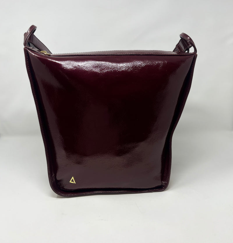 sac à main souple en bandoulière, Rouge bordeaux foncé patin souple, Julie