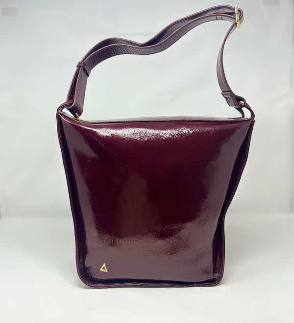 sac à main souple en bandoulière, Rouge bordeaux foncé patin souple, Julie