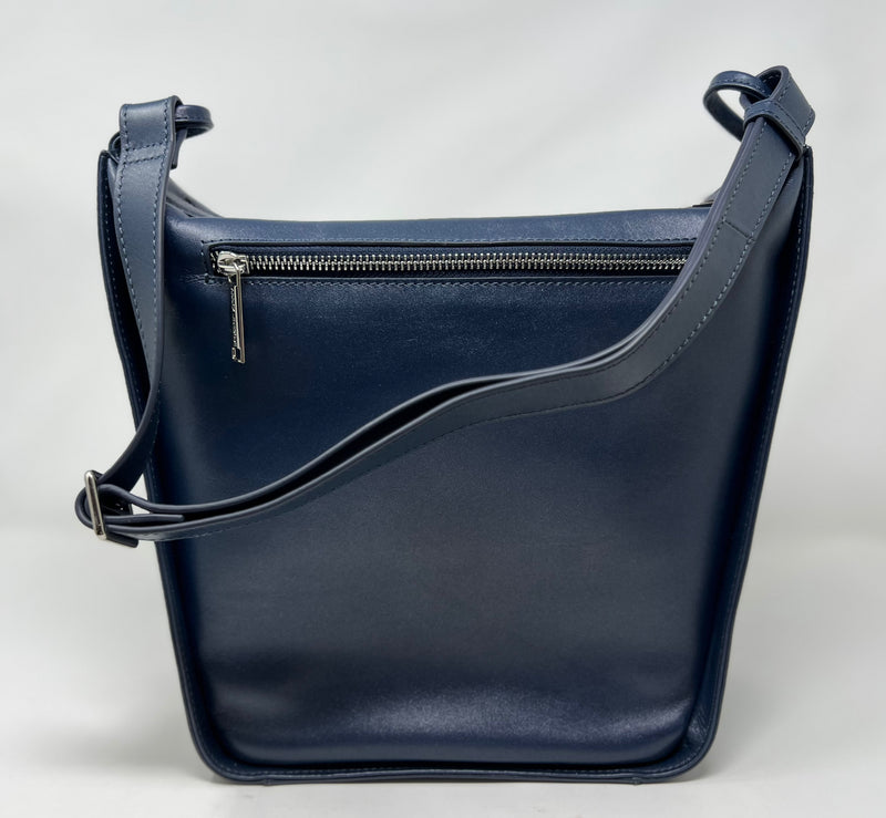 sac à main souple en bandoulière, bleu, Julie