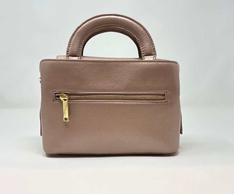 Sac à Main en Cuir Clarence, deux en un, Champagne vintage